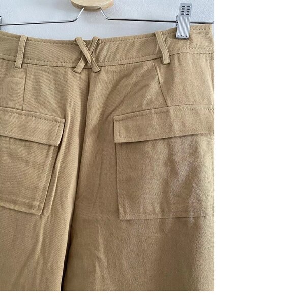 By Anthropologie Avec Les Filles Pleated Cargo Trousers size 8 khaki new - Picture 5 of 7